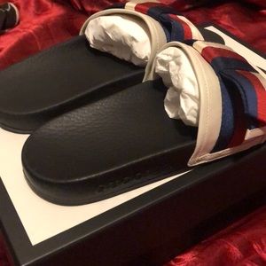 Authentic Gucci Bow Satin Slides